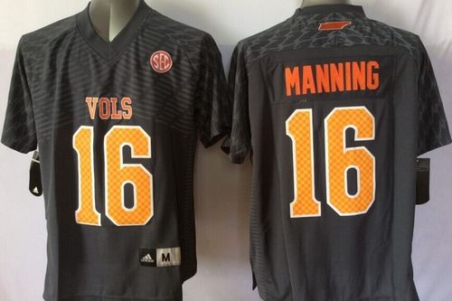 Vols #16 Peyton Manning Black Stitched Youth NCAA Jersey - Click Image to Close